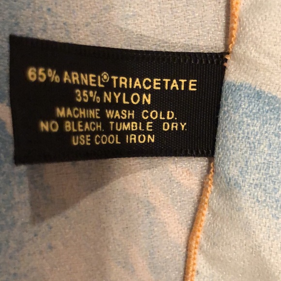 Symphony Scarfs Square Bandana Romantic Elegant Peach, Sky Blue, White EC - Picture 11 of 15